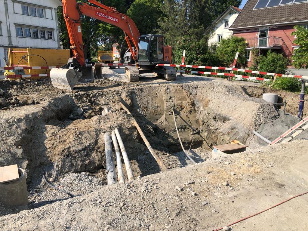 Werkleitungsarbeiten an der Reutenenstrasse, Speicher